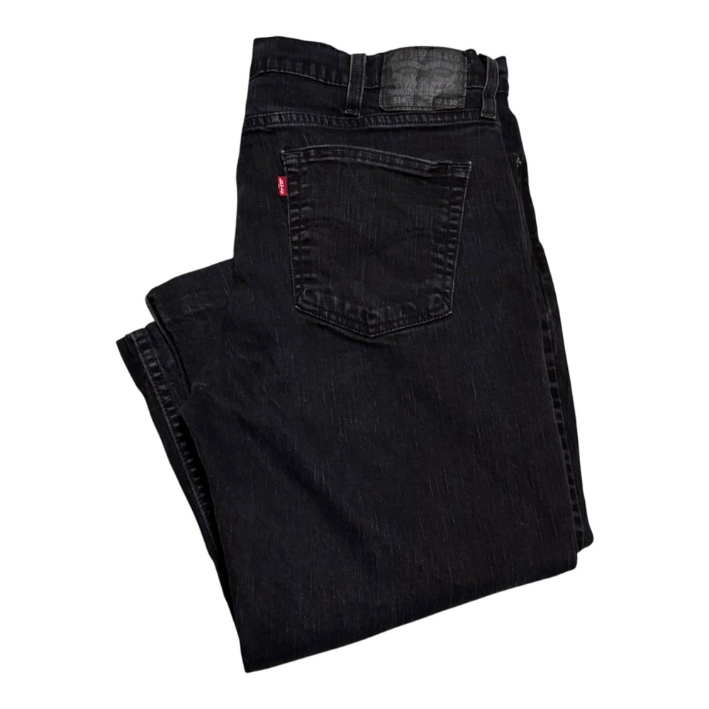 Levi's 514 Black‎ Straight Leg Cotton Capri Jean Denim Pants Women's 39x21 5/8